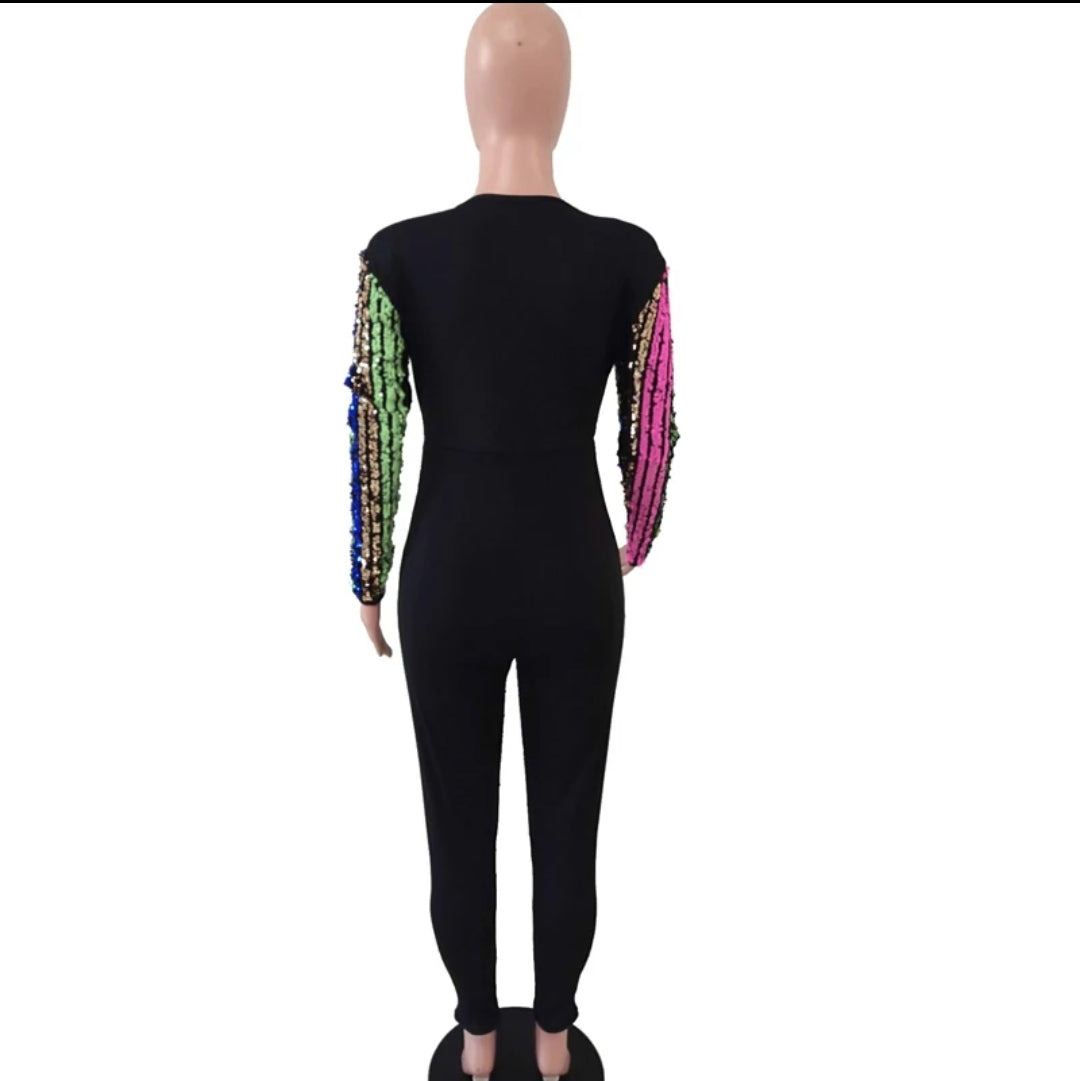 Multi-color Sequin Jumpsuit