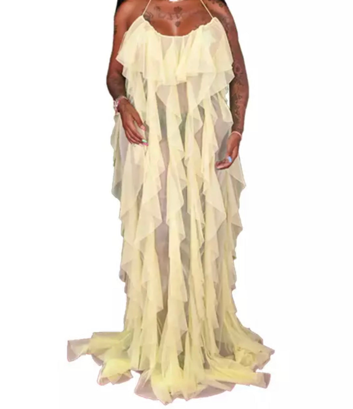 Ruffled Cover up Dress